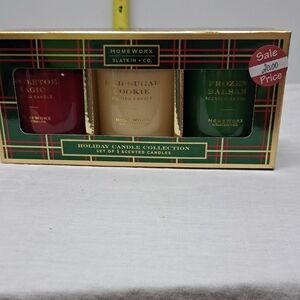 Holiday Candle Set - Red, Cream, Green